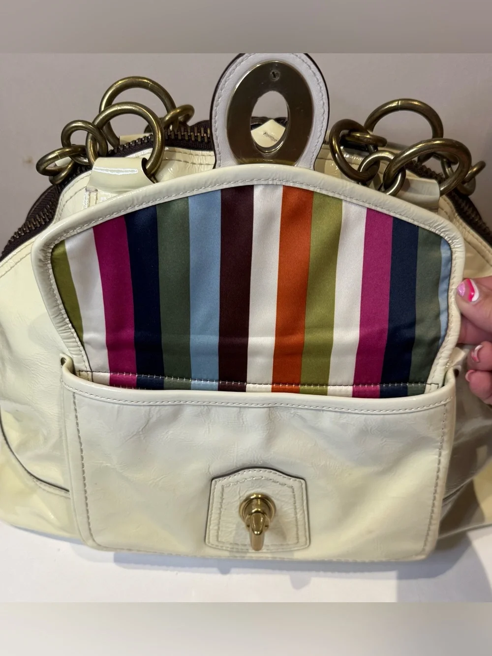 Coach Francine with Legacy Lining Brass Hardware Calf Leather 2008 12295 - Picture 1 of 11